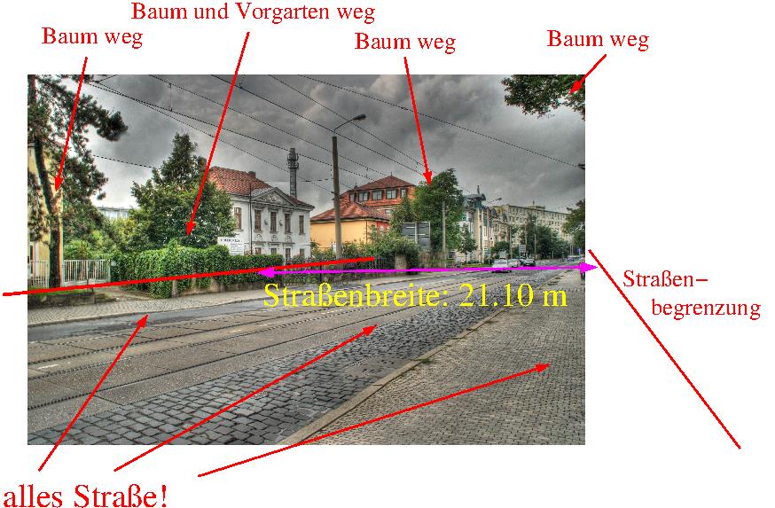 Koenigsbruecker am Albertplatz, hier ist die Strasse extrem breit